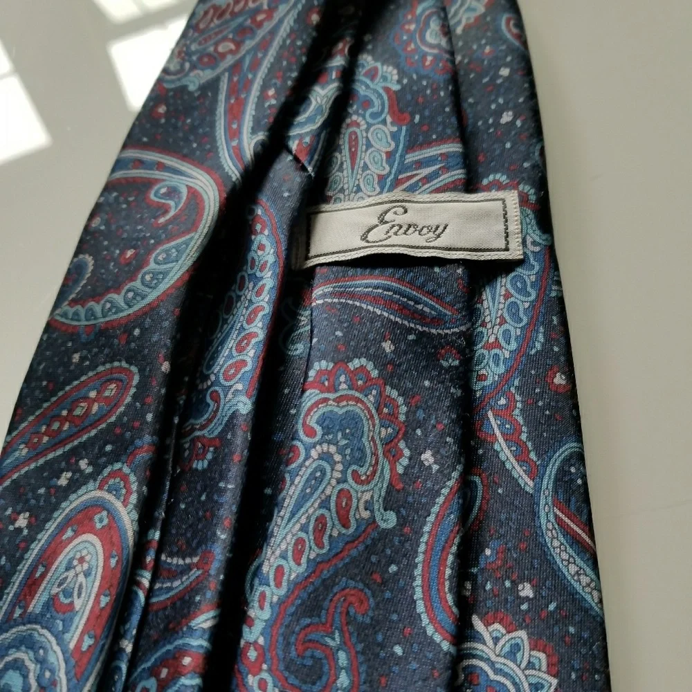 ENVOY Blue Paisley‎ Silk Tie
